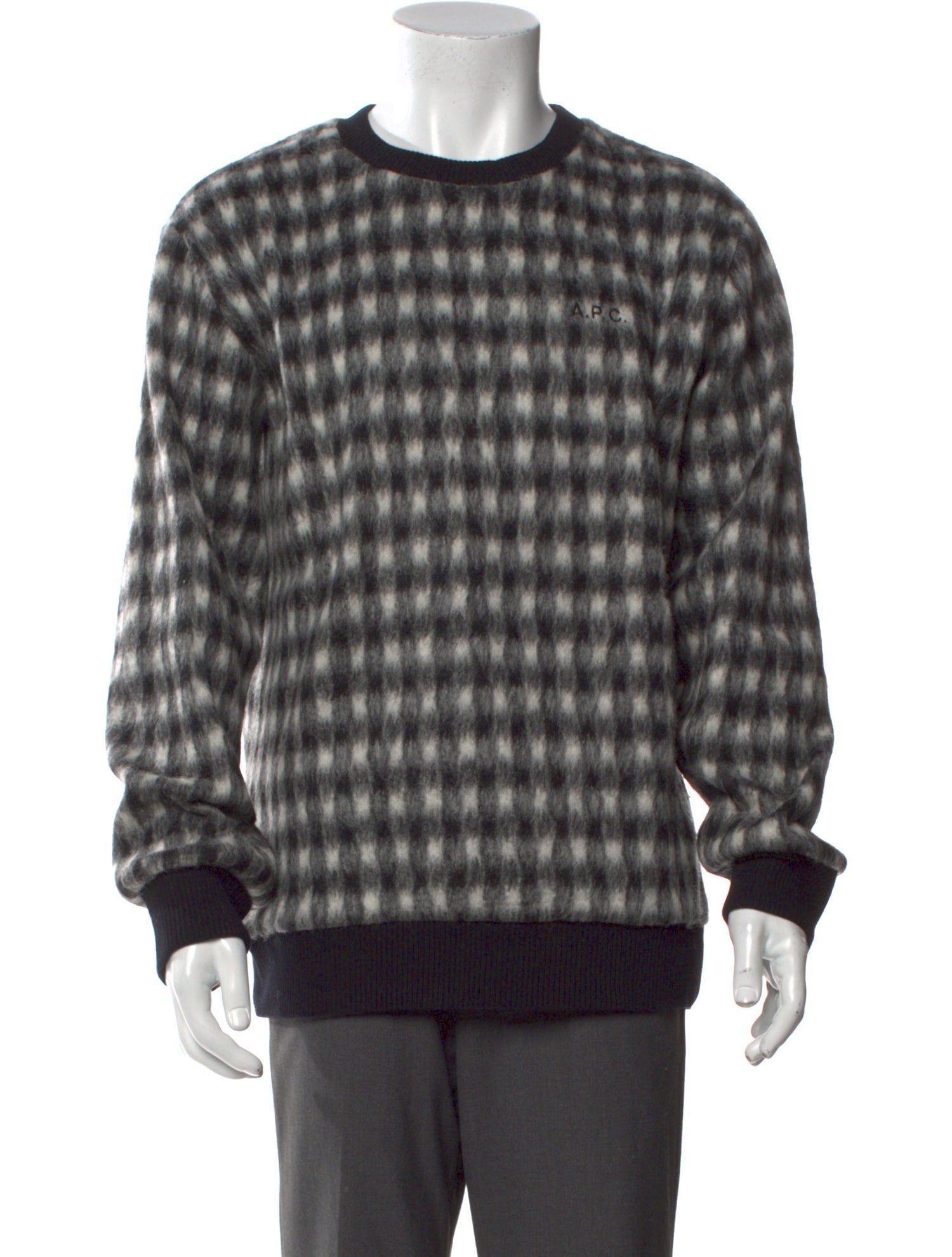 A.P.C. Plaid Print Crew Neck Pullover