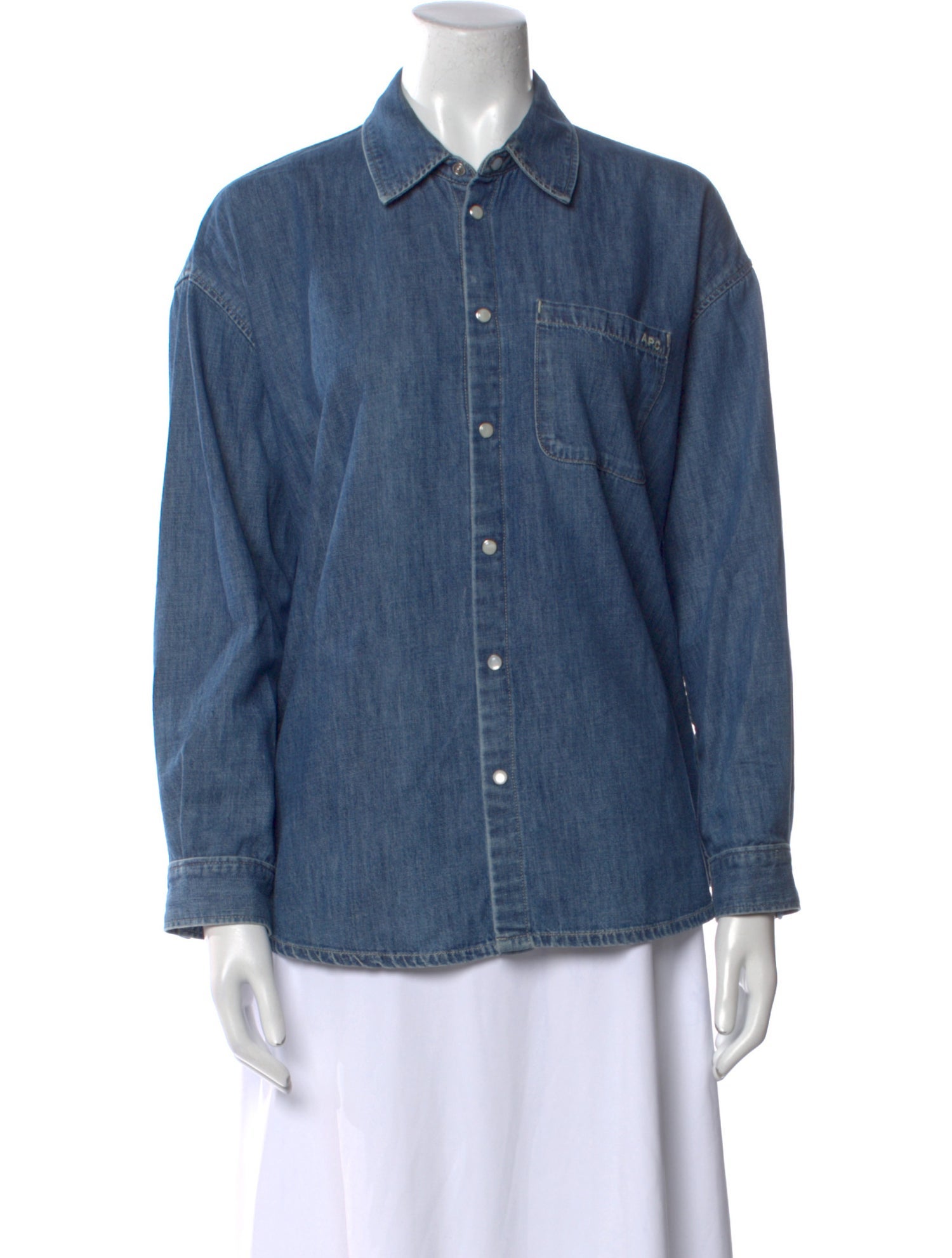 A.P.C. Long Sleeve Button-Up Top