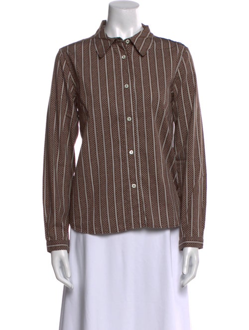 A.P.C. Striped Long Sleeve Button-Up Top