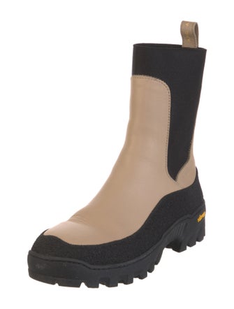 A.P.C. Leather Colorblock Pattern Chelsea Boots