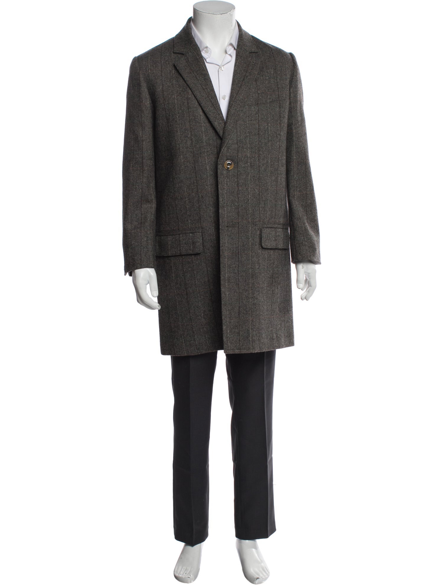 A.P.C. Wool Houndstooth Print Overcoat