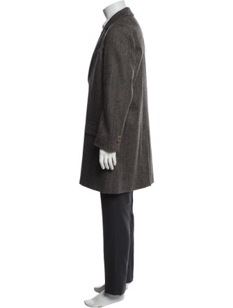 A.P.C. Wool Houndstooth Print Overcoat