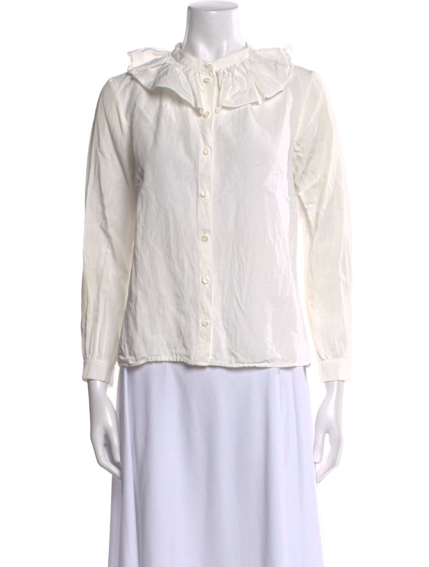 A.P.C. Three-Quarter Sleeve Button-Up Top