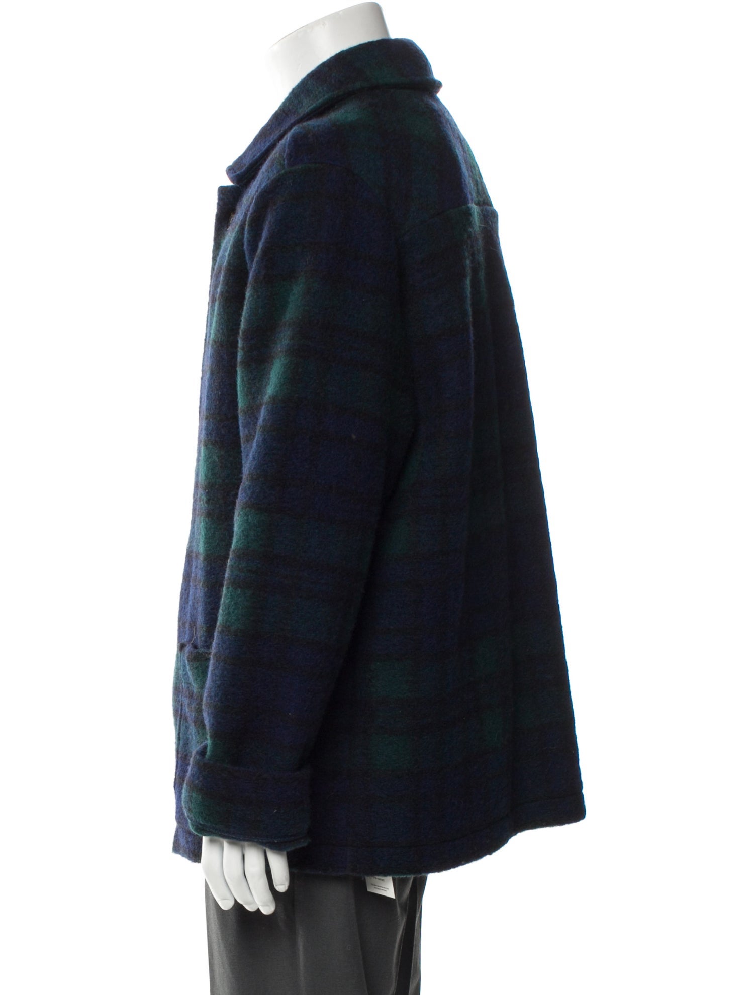 A.P.C. Wool Plaid Print Peacoat