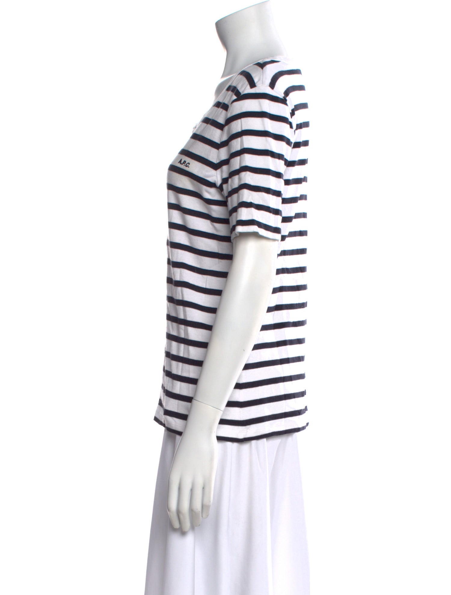 A.P.C. Striped Scoop Neck T-Shirt