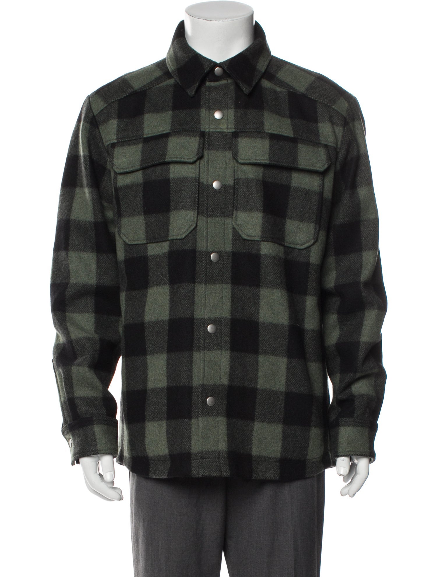 A.P.C. Wool Plaid Print Trucker Jacket