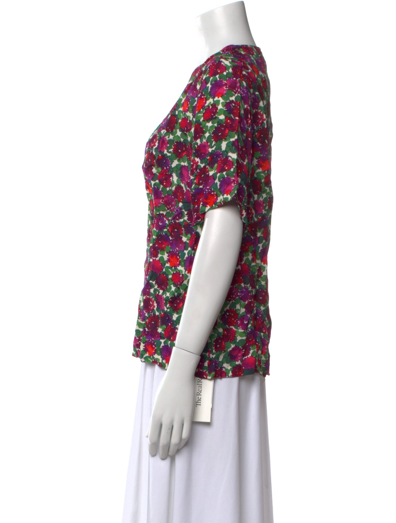 A.P.C. Floral Print V-Neck Blouse