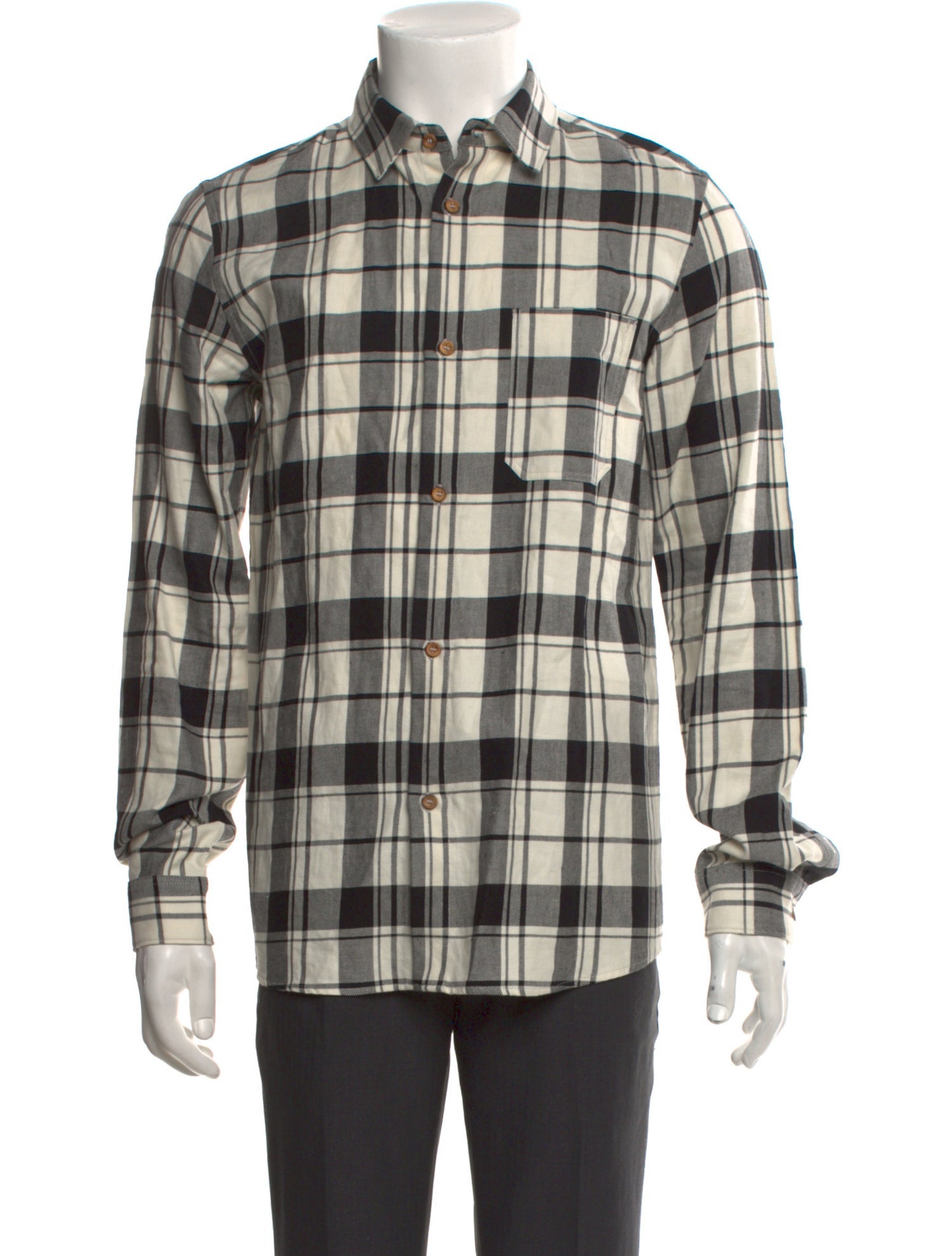 A.P.C. Plaid Print Long Sleeve Shirt