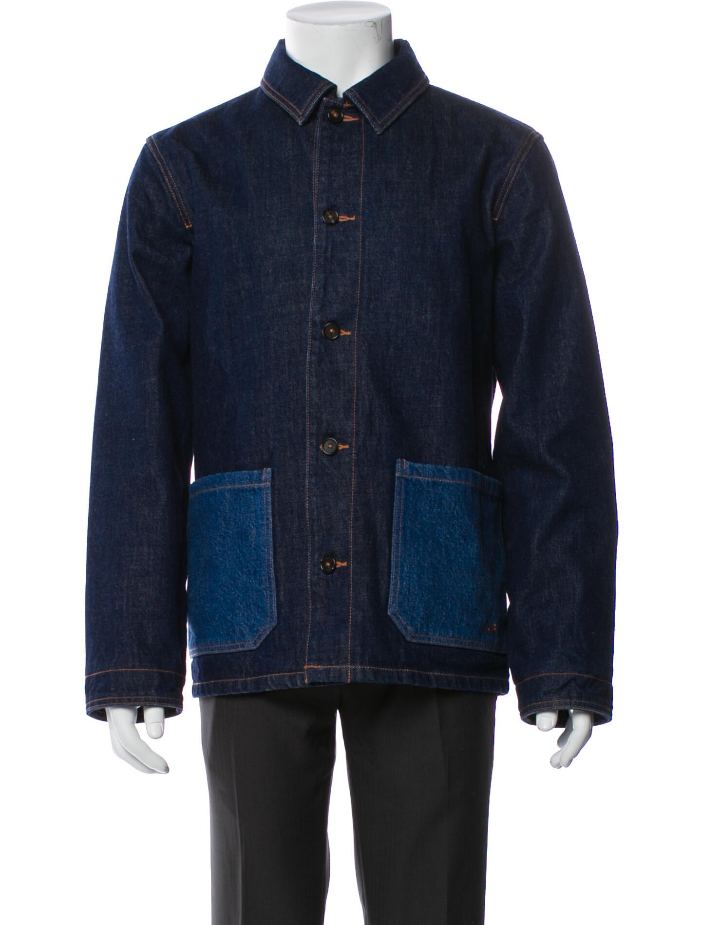 A.P.C. Colorblock Pattern Denim Jacket