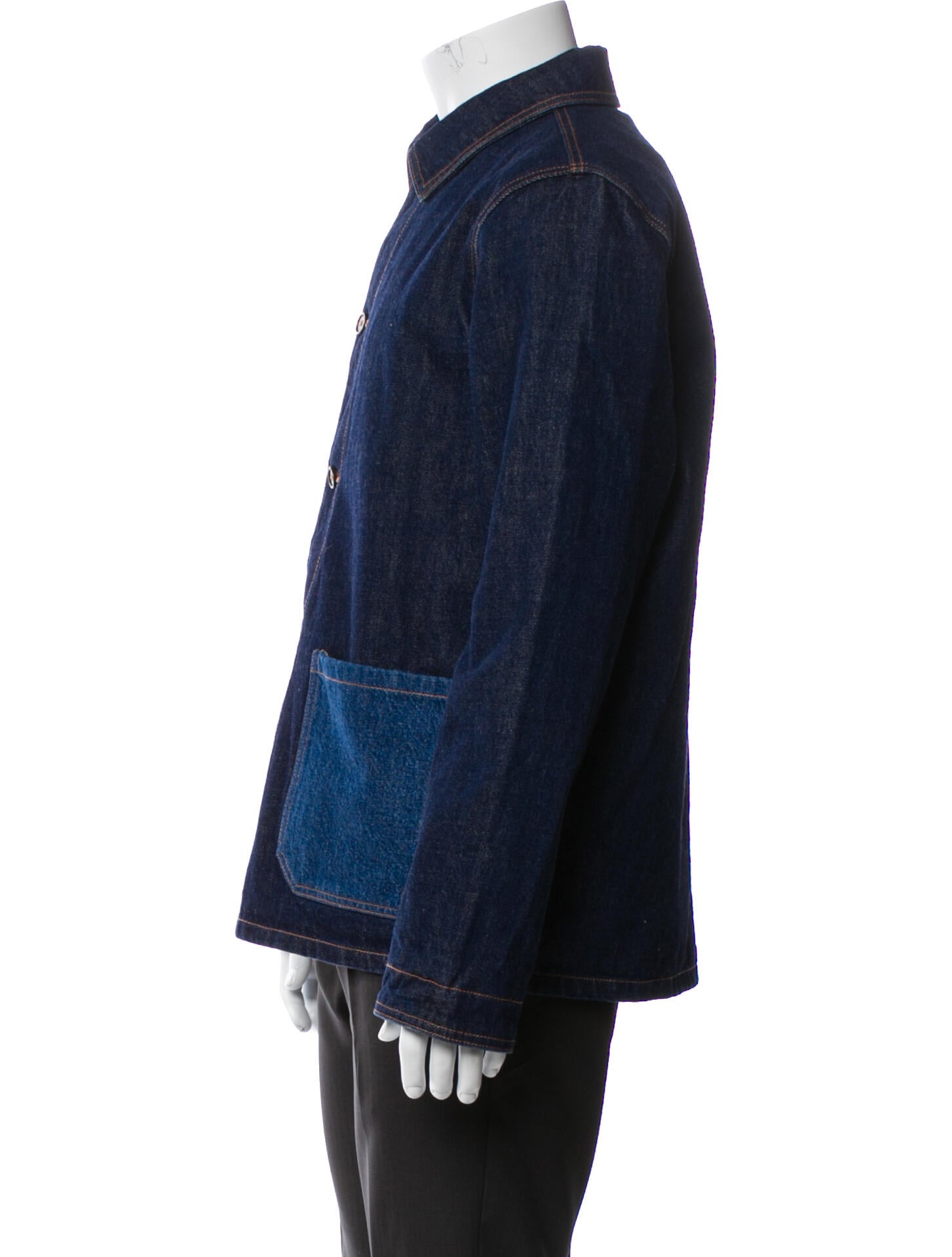 A.P.C. Colorblock Pattern Denim Jacket