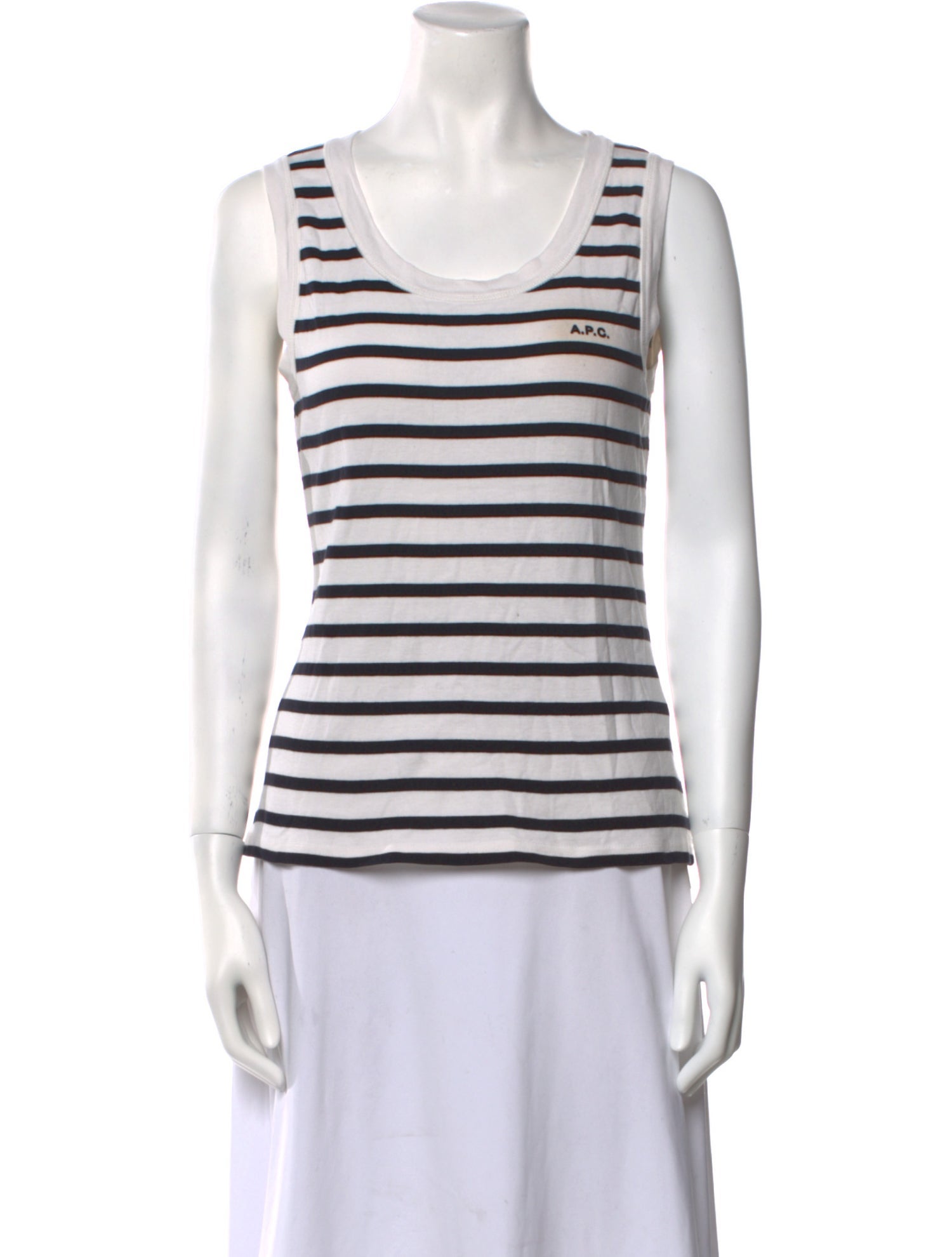 A.P.C. Striped Scoop Neck Top