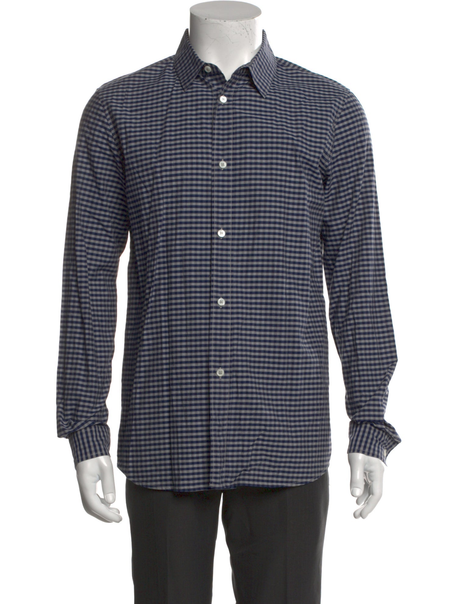 A.P.C. Plaid Print Long Sleeve Dress Shirt