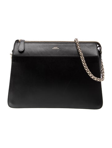 Pre-owned Apc Leather Shoulder Bag In Black