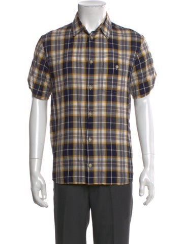 Pre-owned Apc Plaid Print Short Sleeve Shirt In Yellow