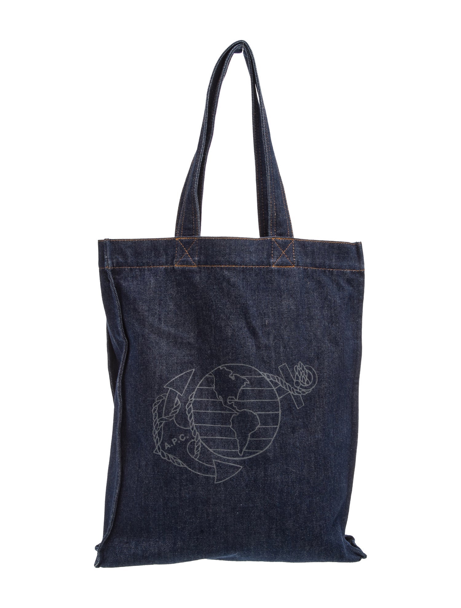 バッグ 90-00s A.P.C. real leather tote bag Axel E/W tote bag | Denim and smooth leather | A.P.C. Accessories