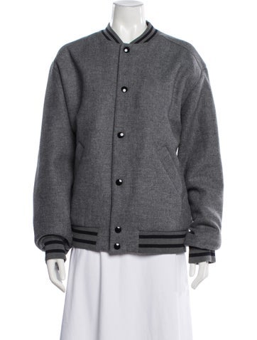 Pre-owned Apc Virgin Wool Printed Bomber Jacket In Gray