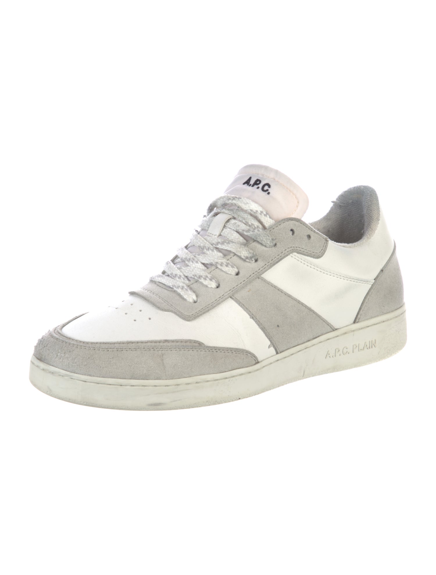 A.P.C. Leather Colorblock Pattern Sneakers