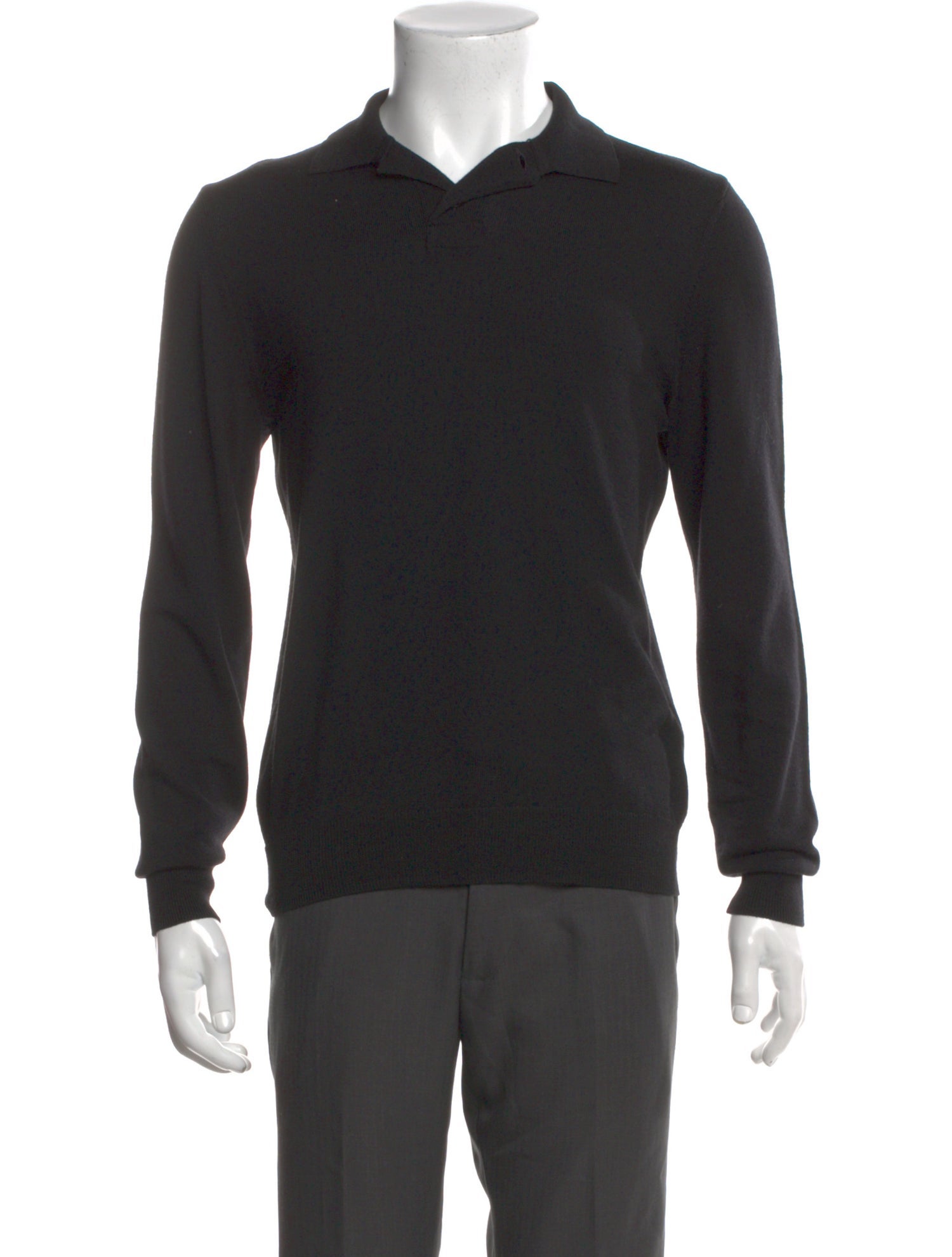 A.P.C. Virgin Wool Crew Neck Polo Sweater
