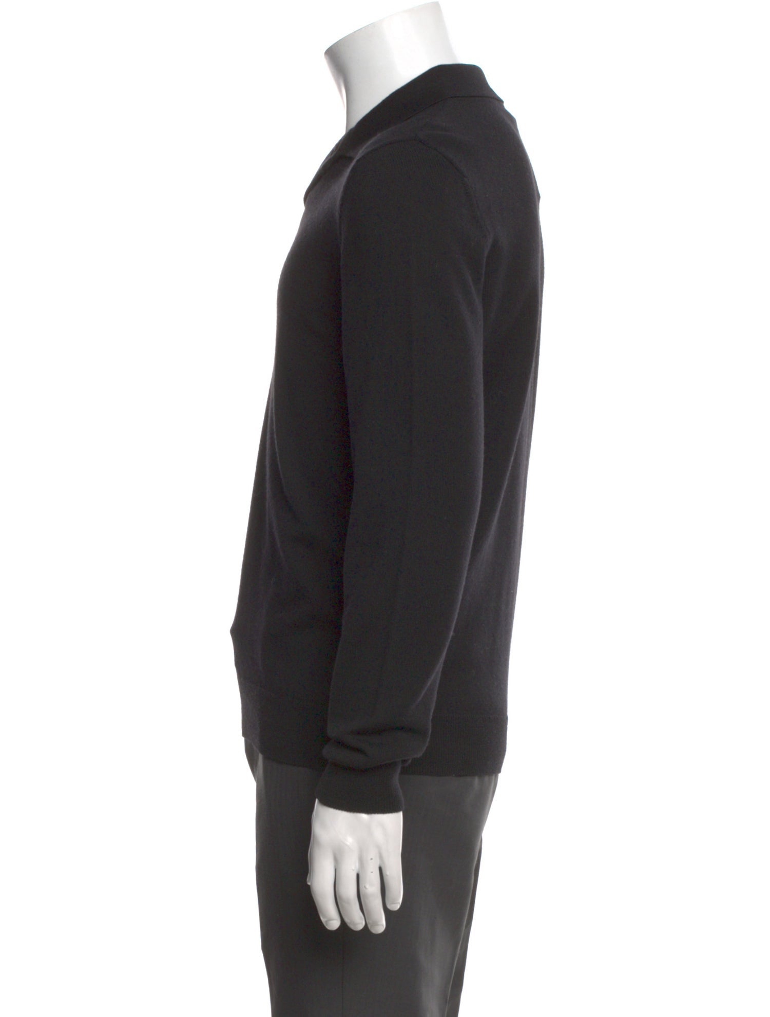 A.P.C. Virgin Wool Crew Neck Polo Sweater