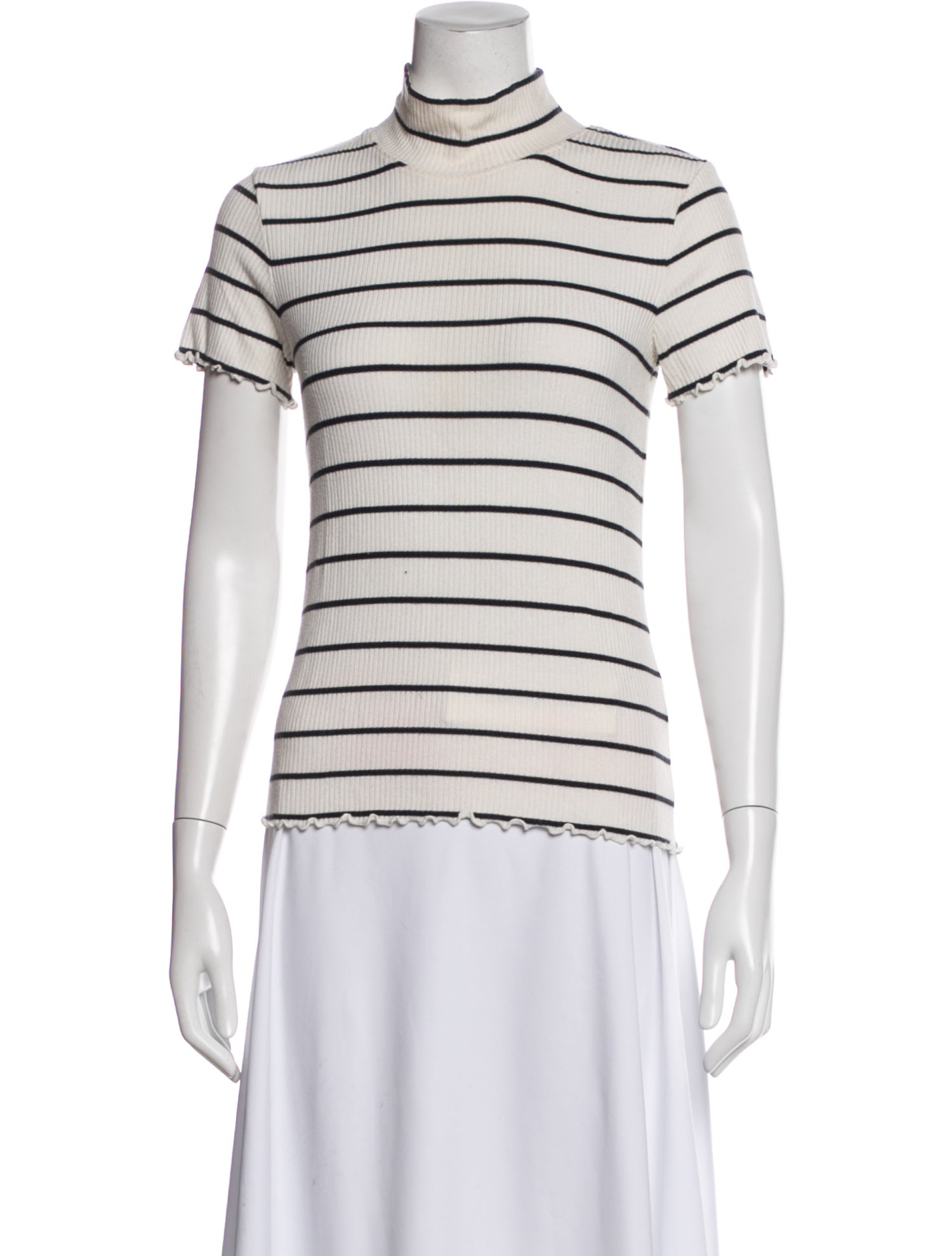 A.P.C. Striped Mock Neck Top