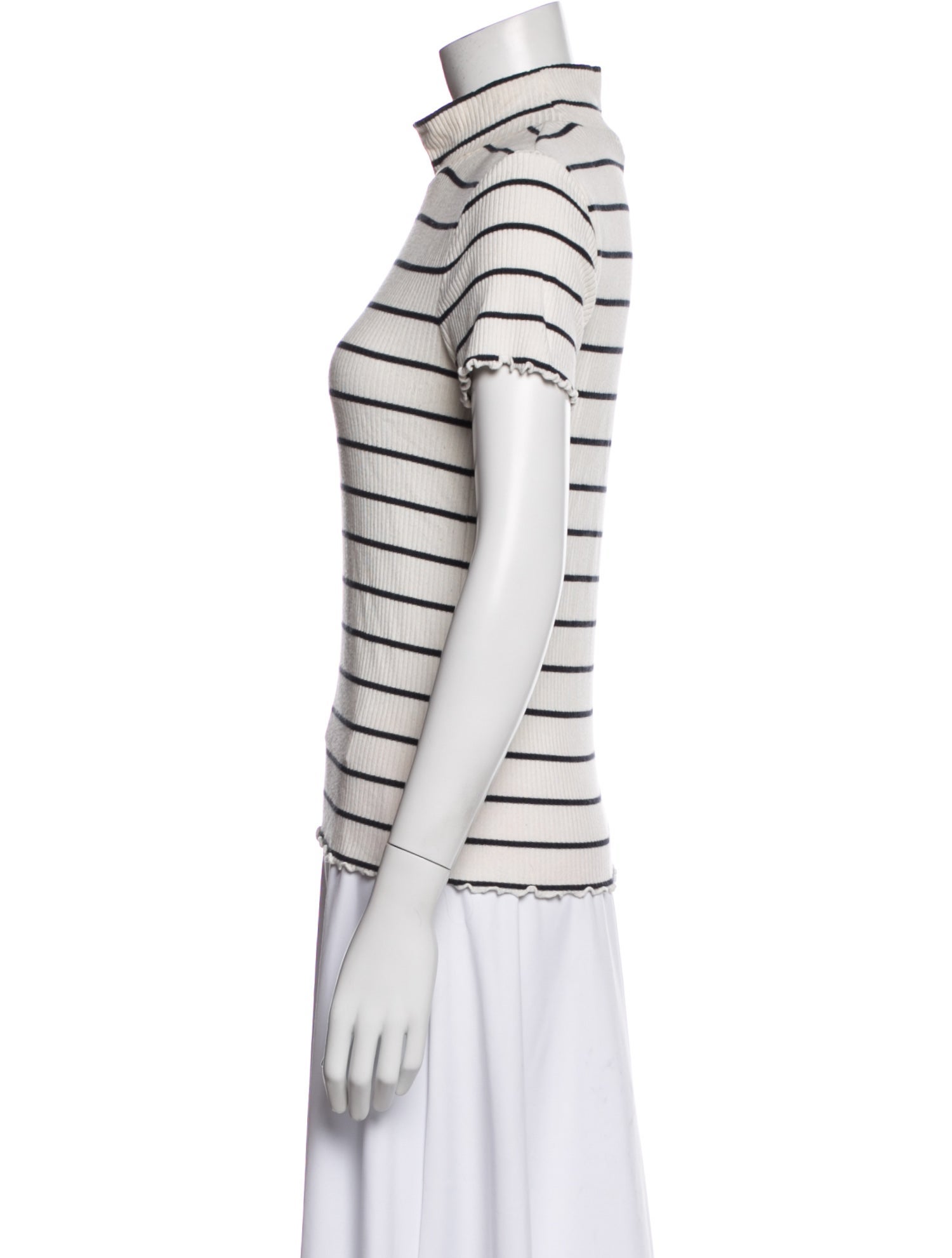 A.P.C. Striped Mock Neck Top