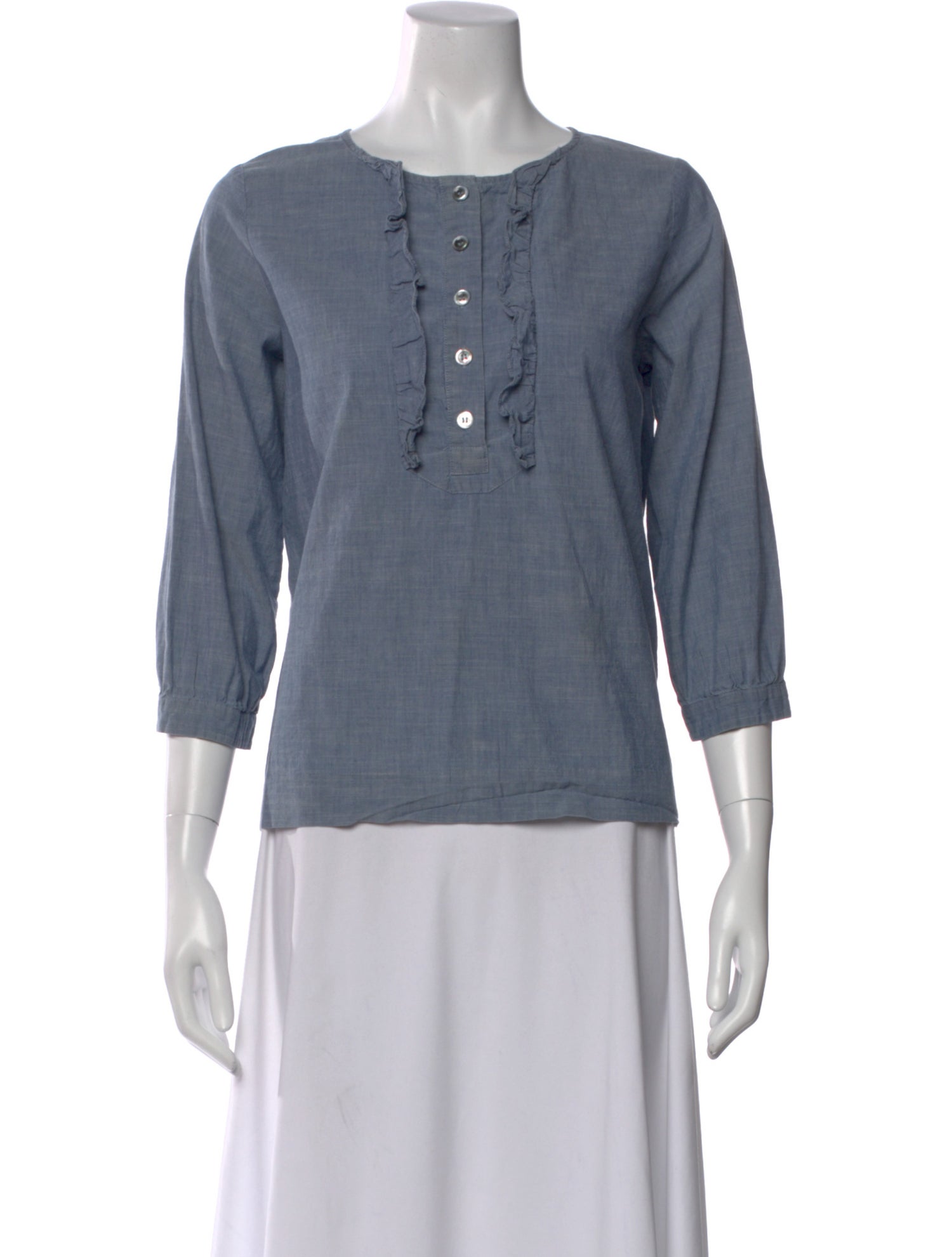 A.P.C. Crew Neck Three-Quarter Sleeve Top