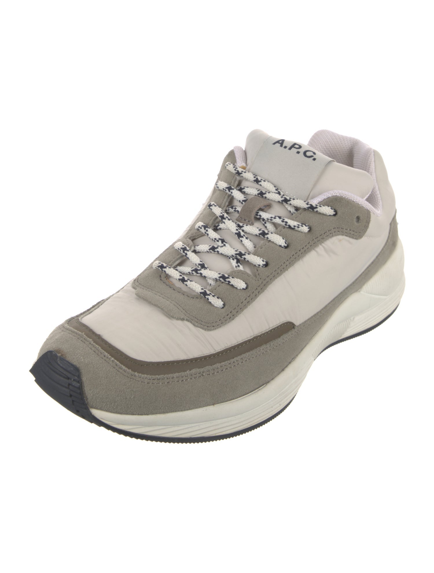 A.P.C. Suede Colorblock Pattern Athletic Sneakers