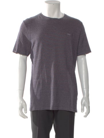 Pre-owned A.p.c. Linen Striped T-shirt In Multi