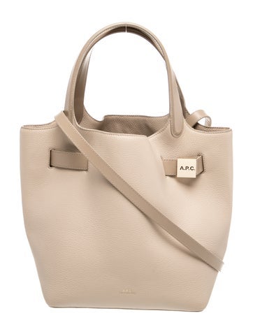 Pre-owned A.p.c. Leather Shoulder Bag In Neutral