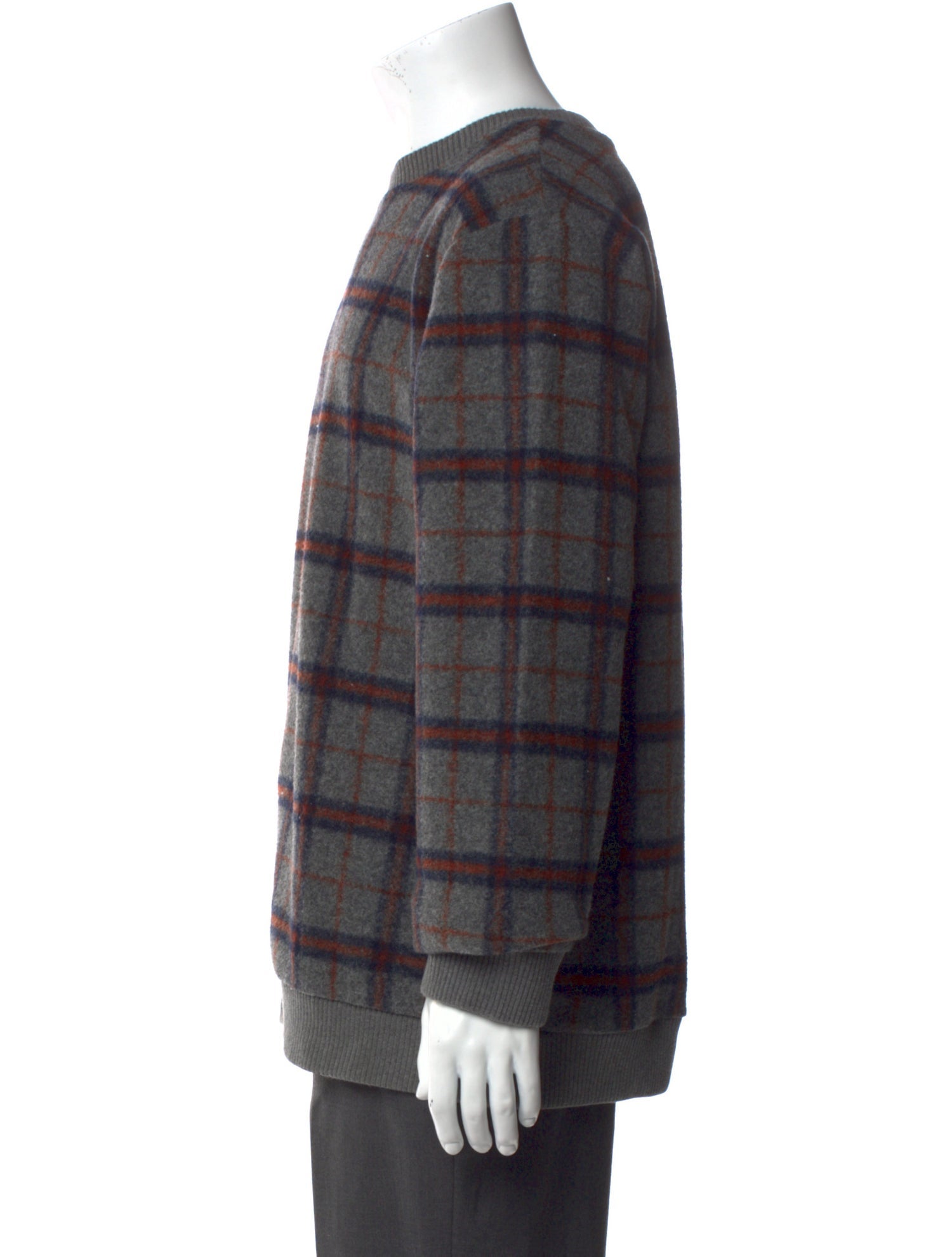 A.P.C. Plaid Print Crew Neck Pullover