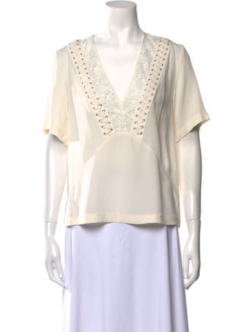 A.l.c. Tops Silk V-Neck Blouse US 2 | XS