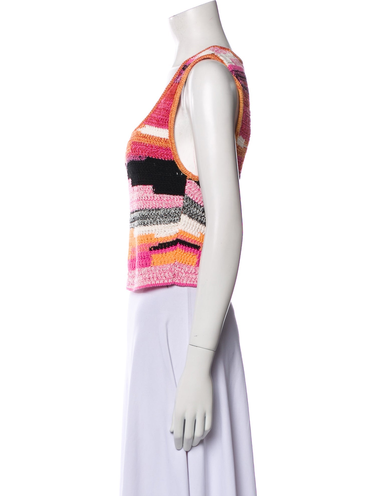 A.L.C. Printed Square Neckline Crop Top