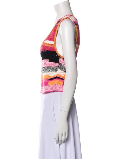 A.L.C. Printed Square Neckline Crop Top