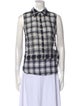 A.L.C. Plaid Print Sleeveless Button-Up Top