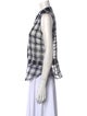 A.L.C. Plaid Print Sleeveless Button-Up Top