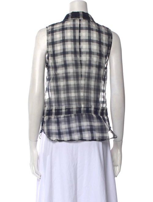 A.L.C. Plaid Print Sleeveless Button-Up Top