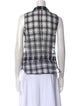 A.L.C. Plaid Print Sleeveless Button-Up Top