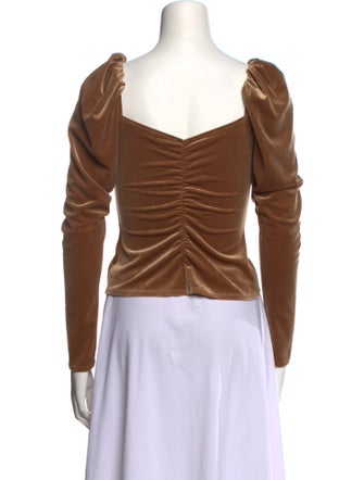 A.L.C. Square Neckline Long Sleeve Crop Top