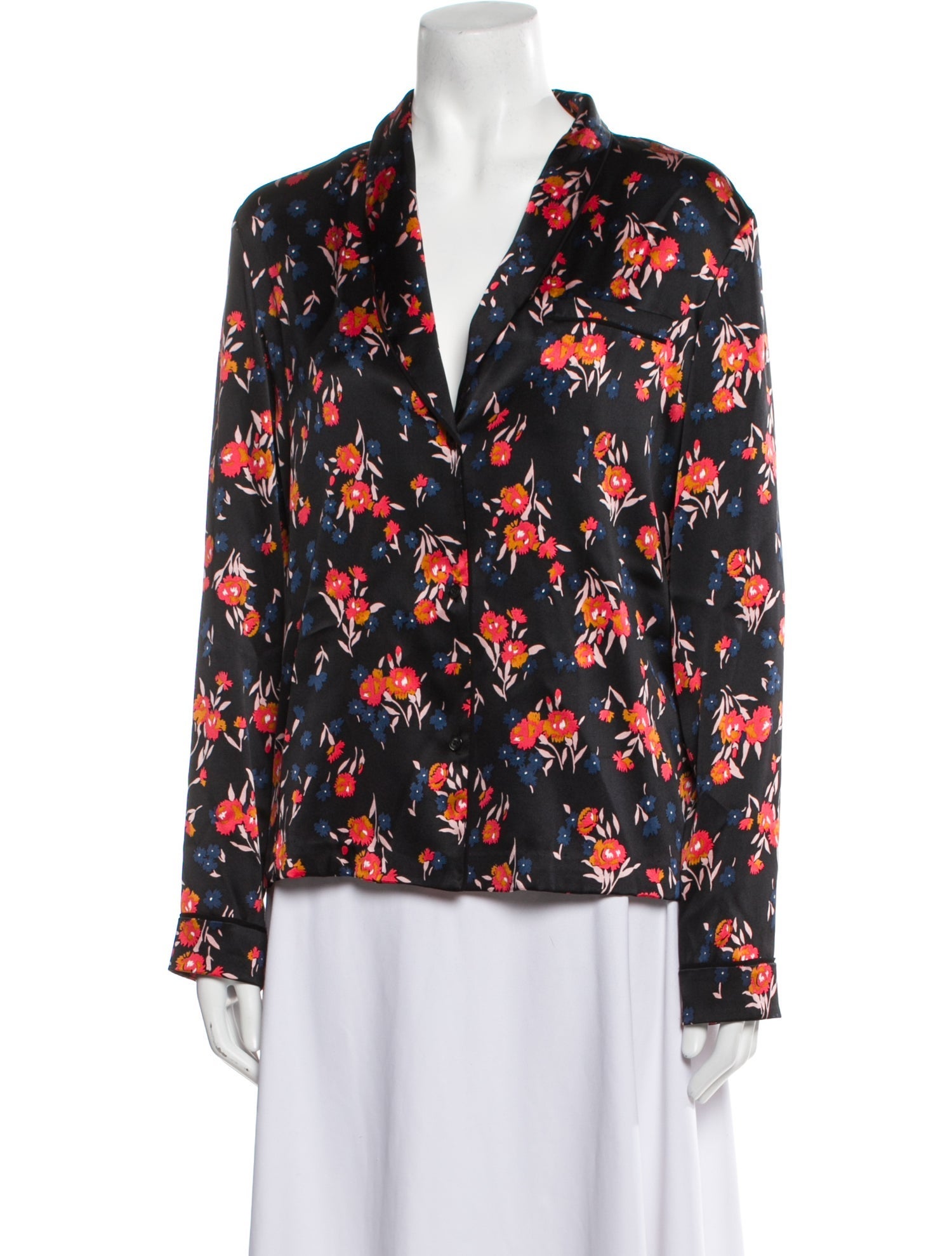 A.L.C. Silk Floral Print Blouse
