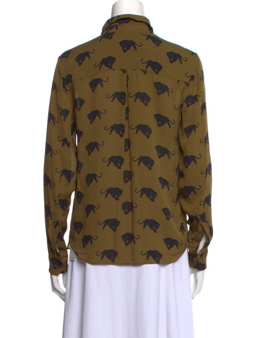 A.L.C. Silk Printed Button-Up Top