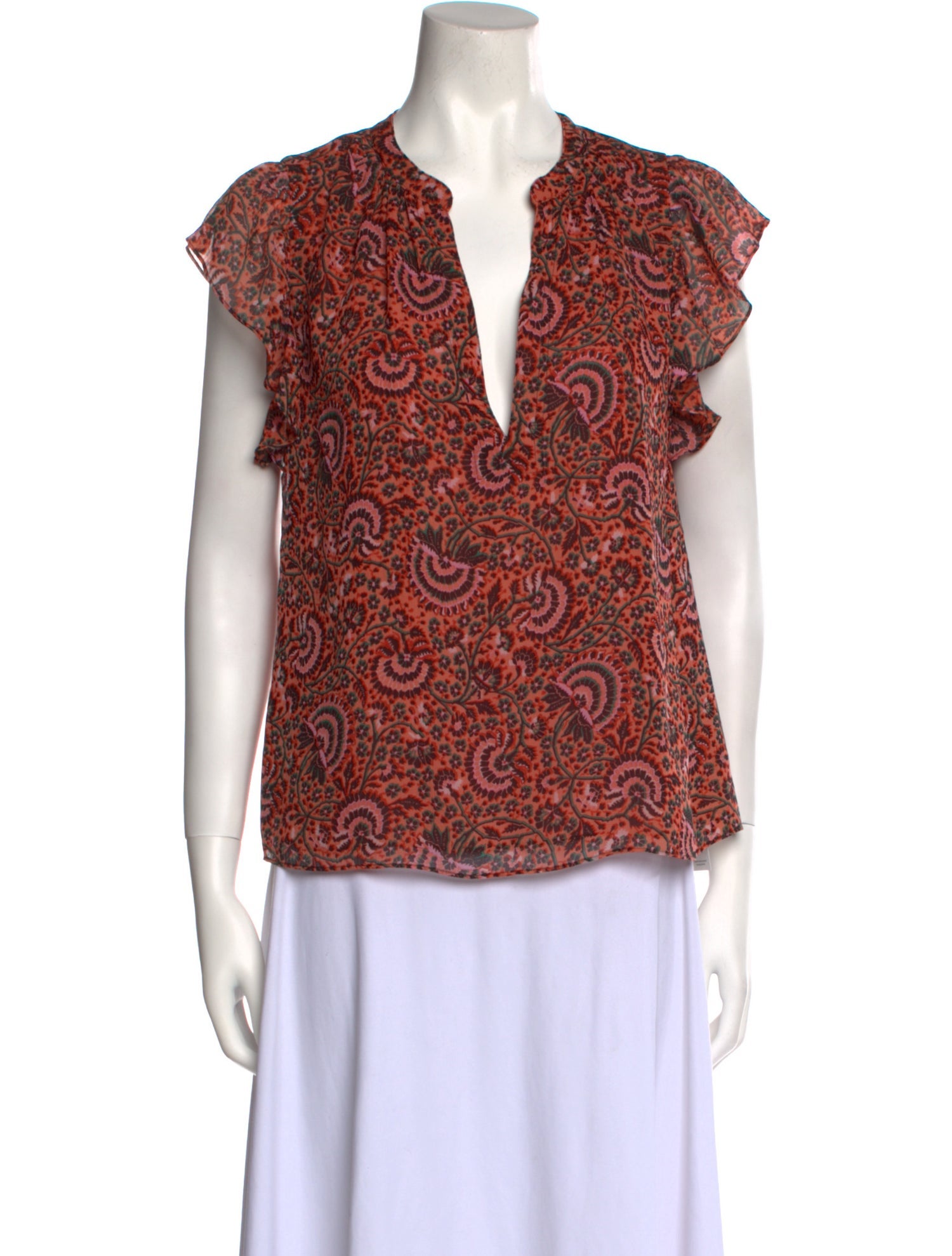 A.L.C. Silk Printed Blouse