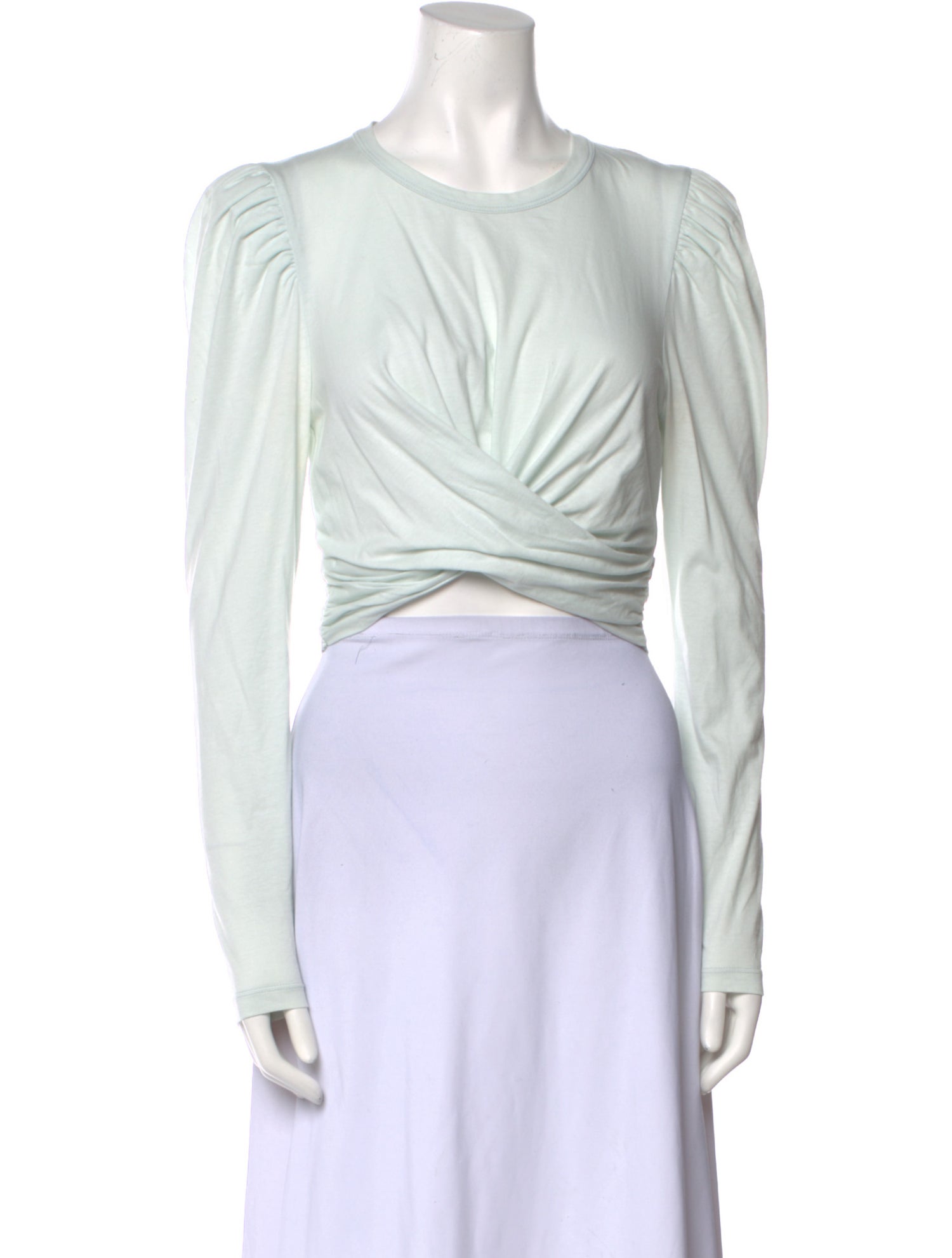 A.L.C. Scoop Neck Long Sleeve Crop Top