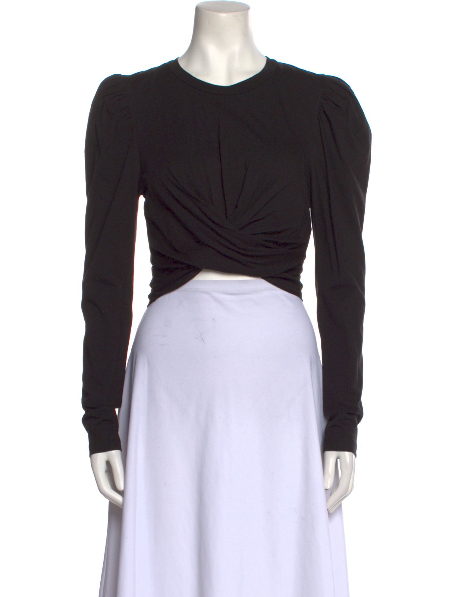 A.L.C. Crew Neck Long Sleeve Crop Top