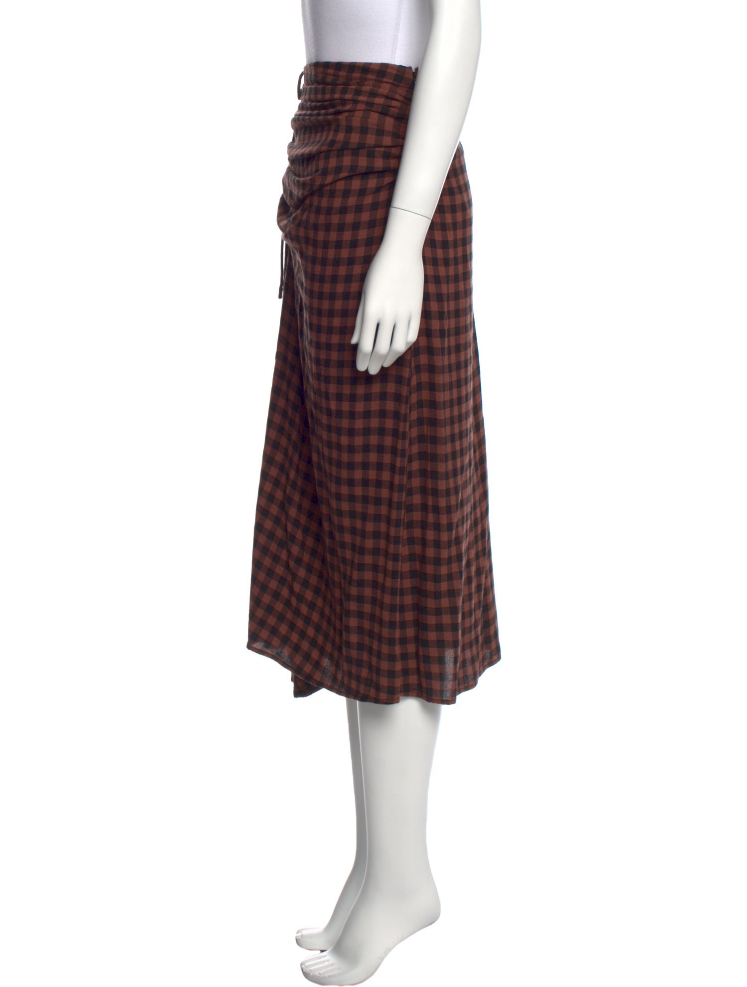 A.L.C. Plaid Print Midi Length Skirt