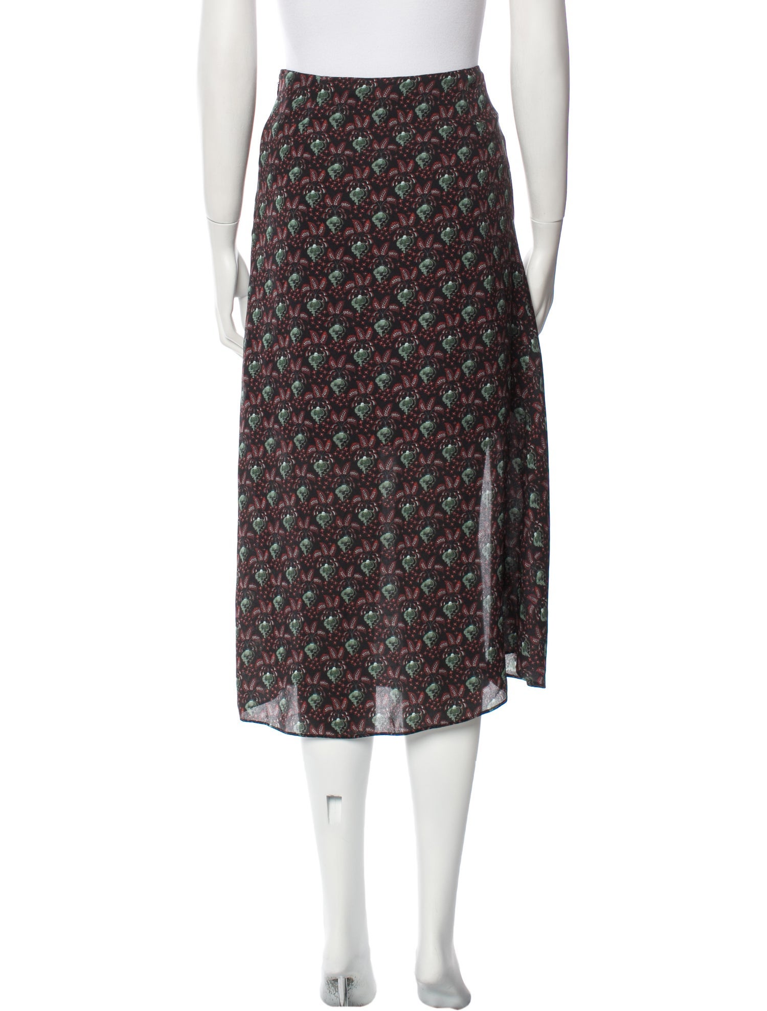 A.L.C. Silk Midi Length Skirt