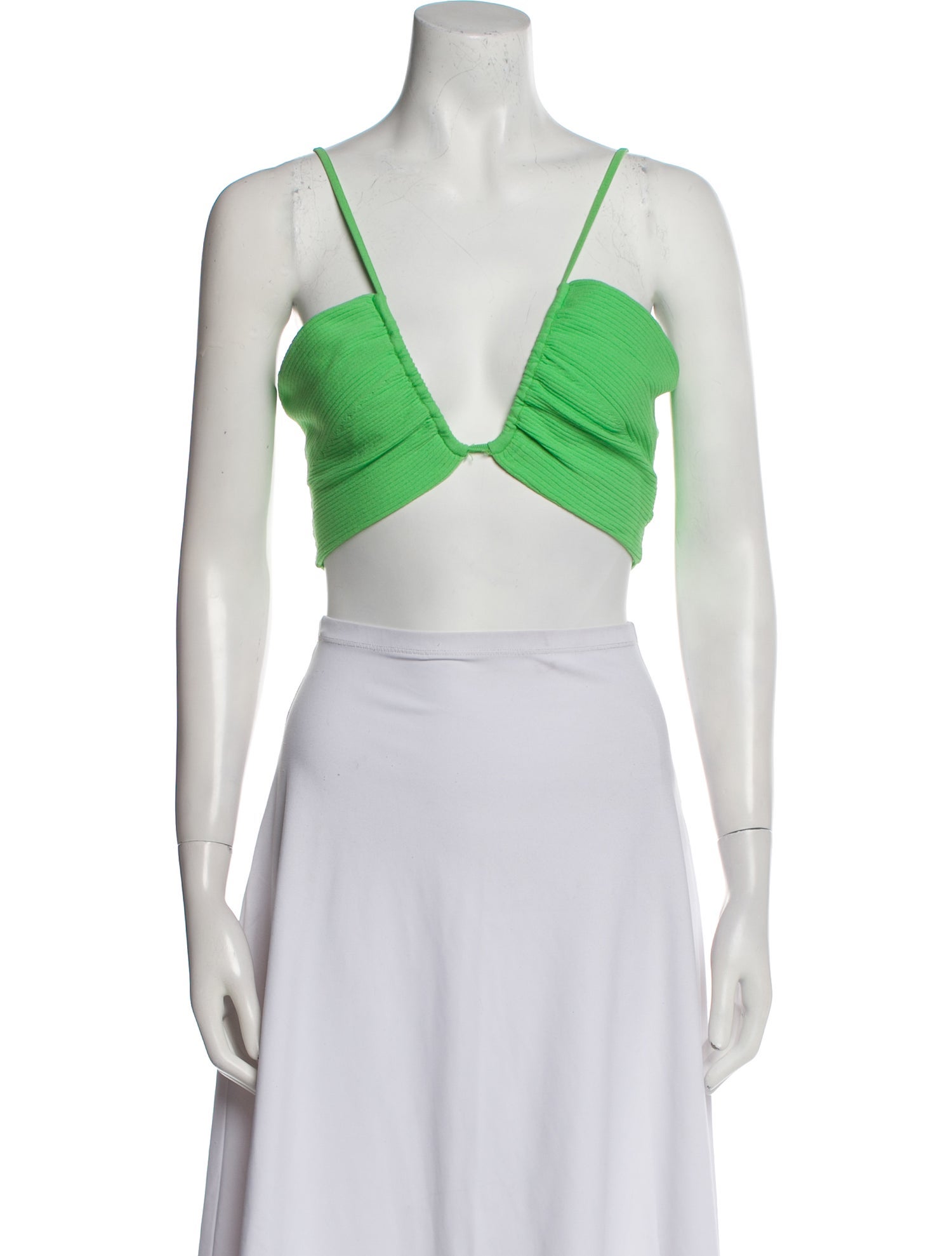 A.L.C. Plunge Neckline Sleeveless Crop Top