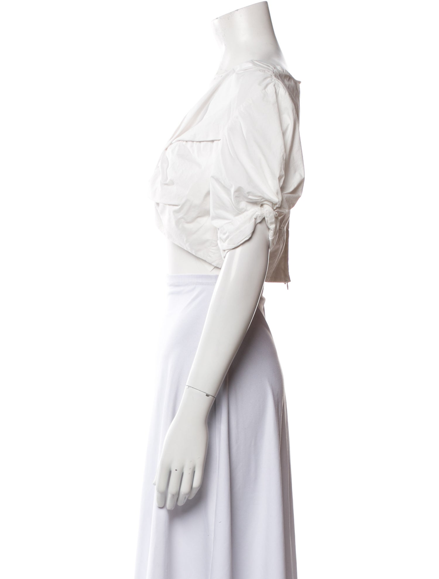 A.L.C. V-Neck Short Sleeve Crop Top