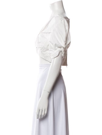 A.L.C. V-Neck Short Sleeve Crop Top