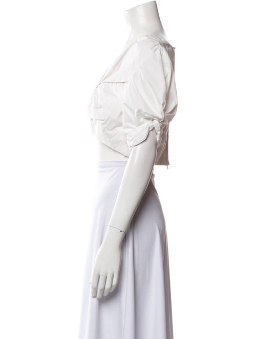 A.L.C. V-Neck Short Sleeve Crop Top