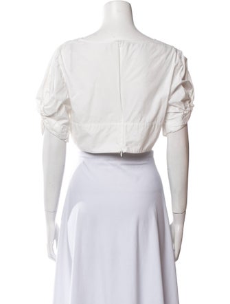 A.L.C. V-Neck Short Sleeve Crop Top